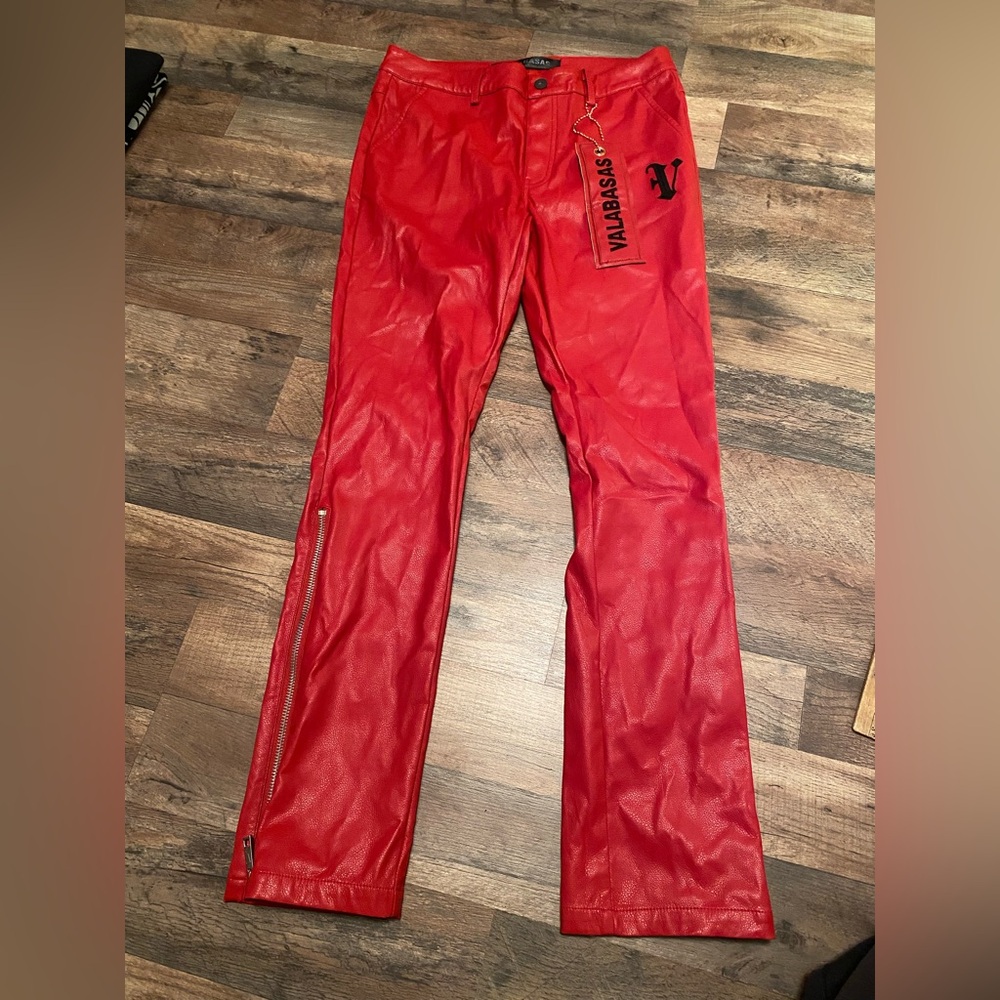 Valabasas Red Leather designer Pants